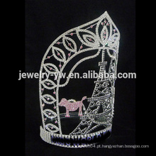 Beleza grande Tall tower rhinestone Custom pageant crowm